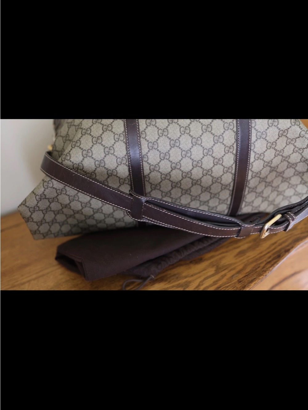 Gucci GG supreme coated canvas document bag weekender duffel laptop case AUTH! - Picture 7 of 12